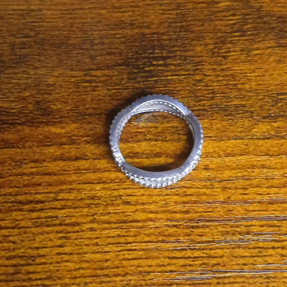 Pandora Sterling Silver Crossing Paths CZ Band Ring Sz. 5.5 Infinity Womens - Picture 3 of 6